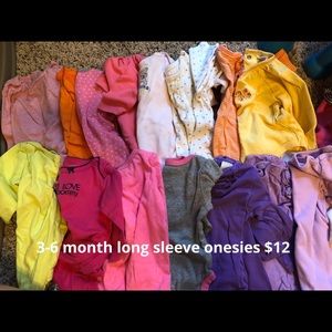 3-6 month long sleeve onesies